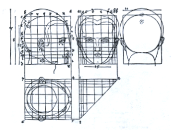 Durer face with perspective