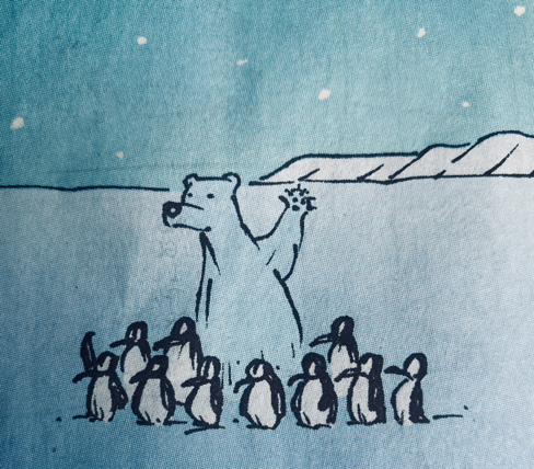Polar bear and penguins