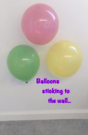 Balloons sticking to wall