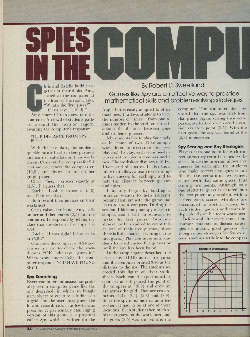 Spies on the computer article page 1